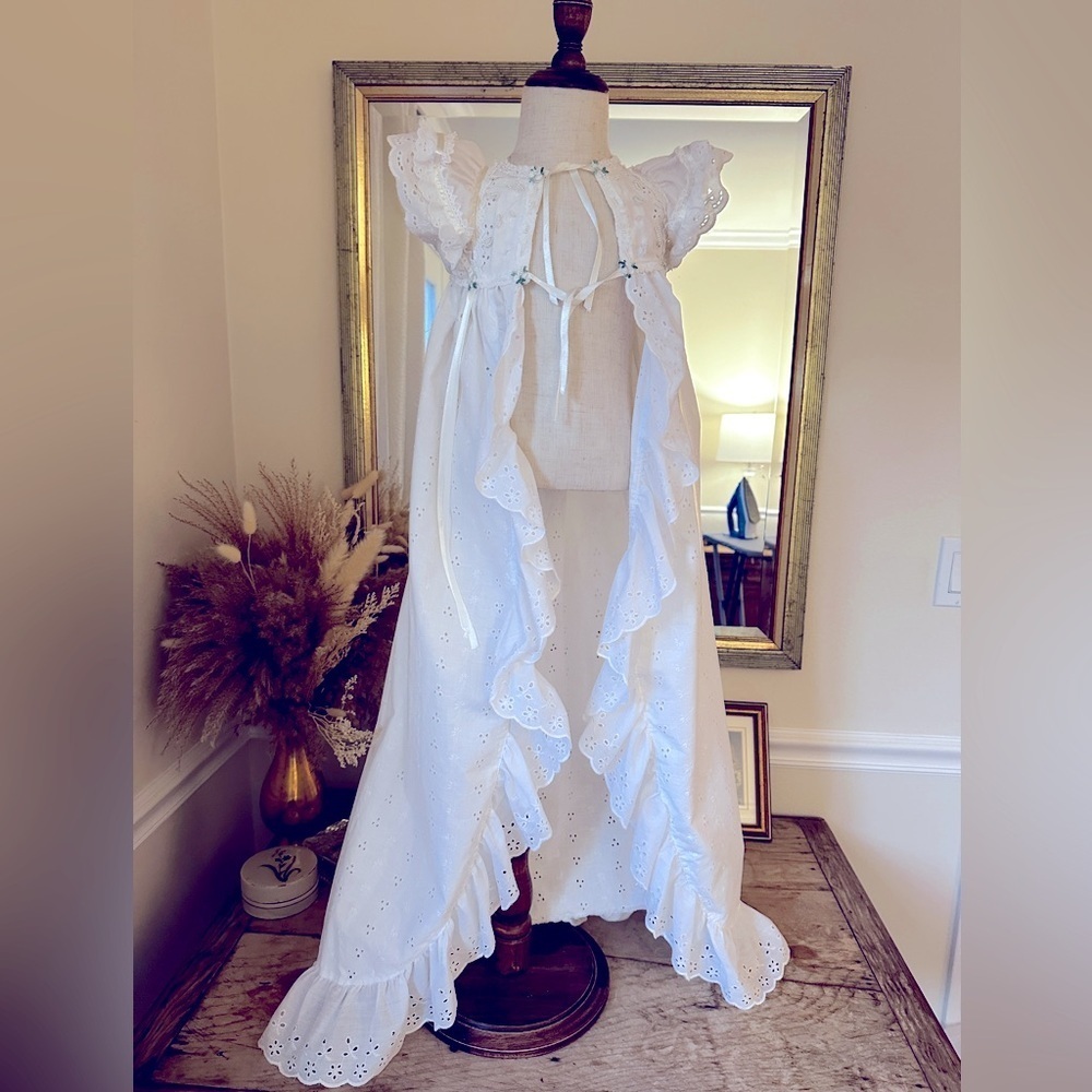 COPY - Baby girl vintage white eyelet christening gown
